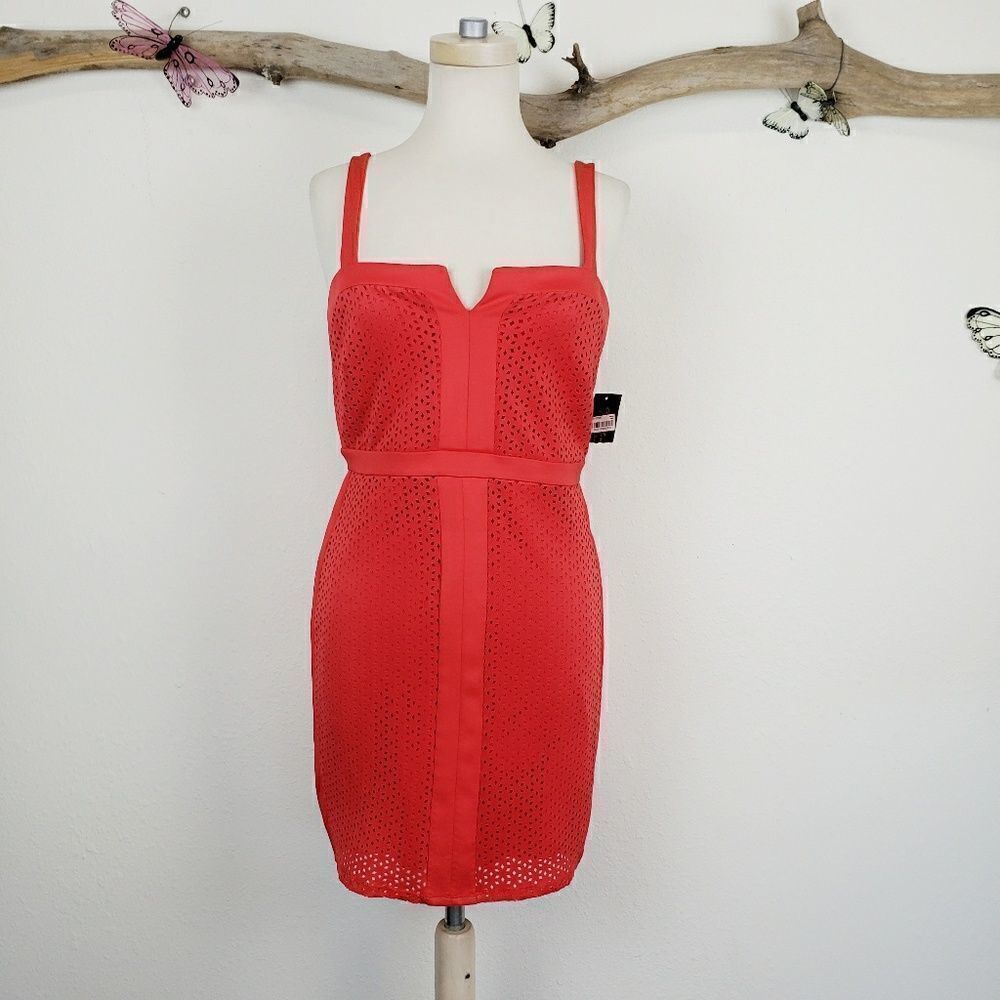 Thalia Sodi orange blazer cut mini sheath dress
